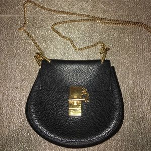 Chloe Drew Mini leather crossbody bag black
